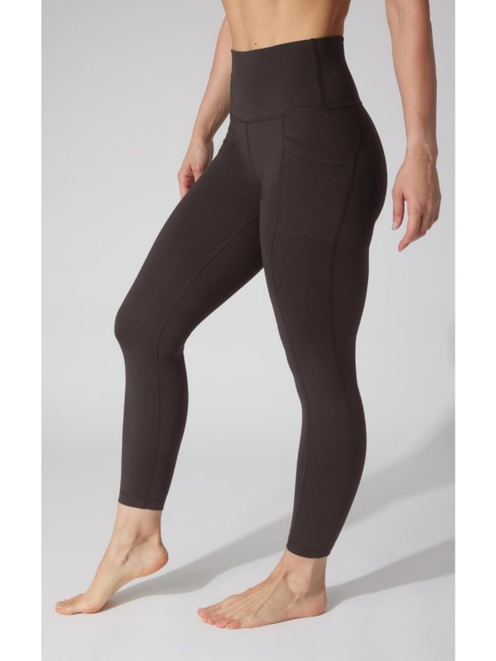 High-Waisted Women's Leggings, Elastic-Free, Ankle Length, Side Pockets - Picture 2 of 5